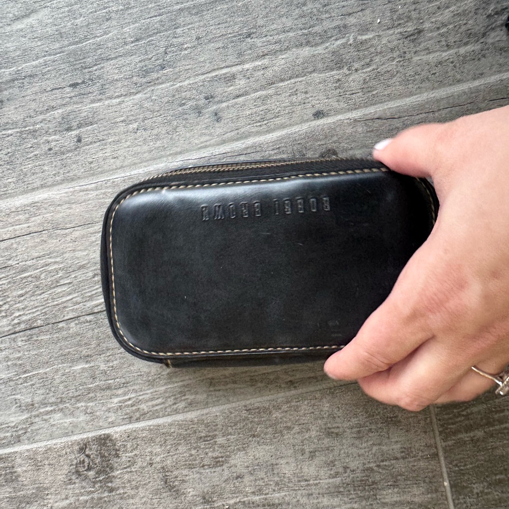 Bobbi Brown Black Leather Travel Pouch